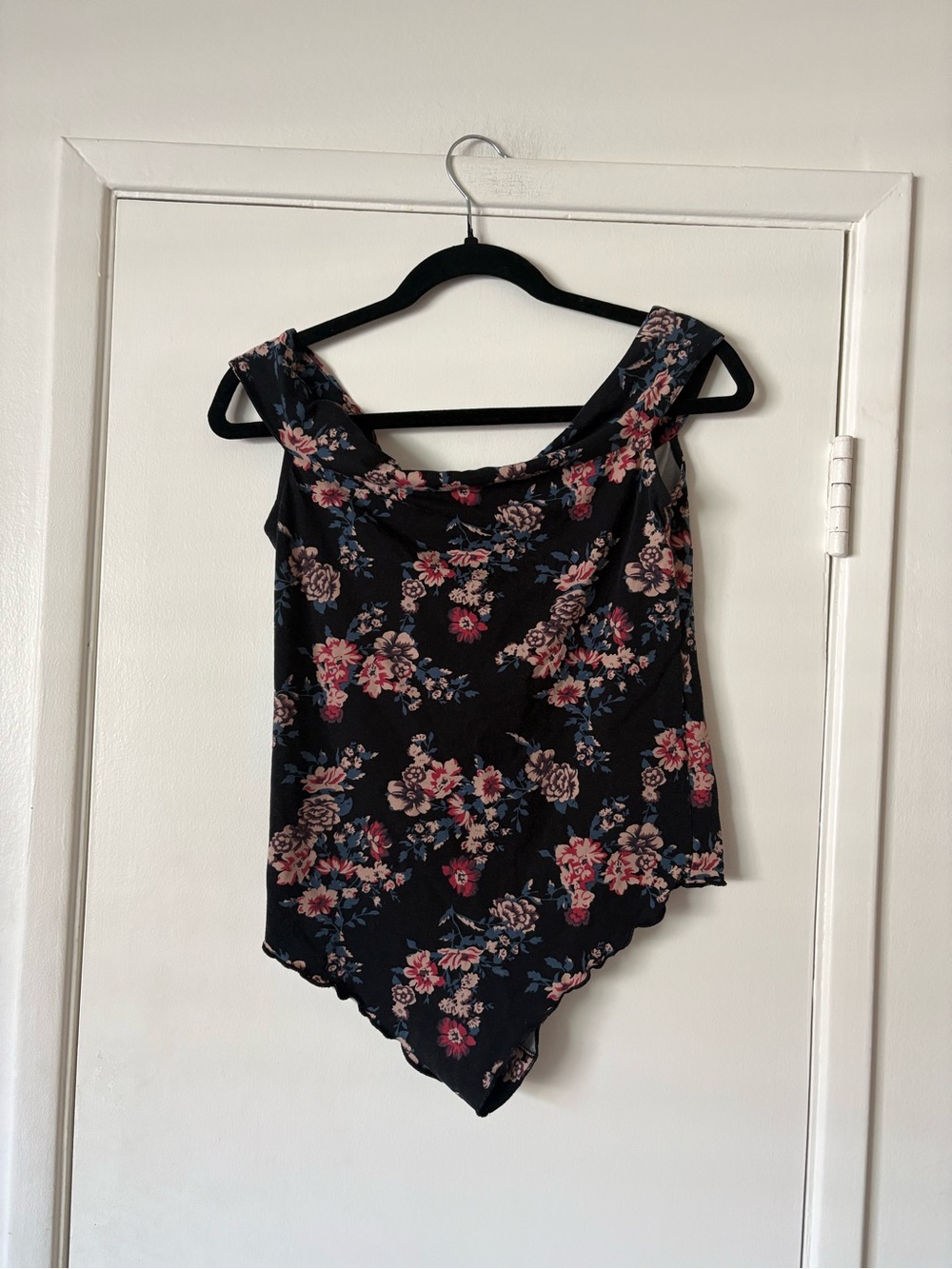 Intimately Free People Black Floral Off-Shoulder Bodysuit Size L